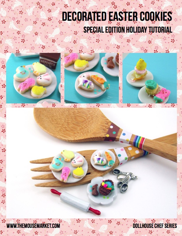 Decorated Easter Cookies from The Mouse Market #DIY #dollhousetutorial