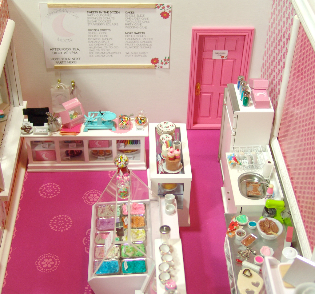 Dollhouse miniature bakery and ice cream parlor by The Mouse Market