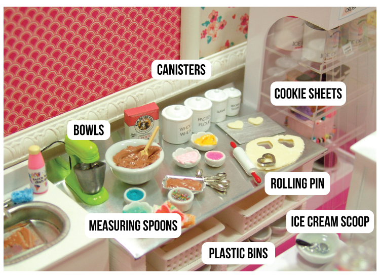 Miniature baking accessories from The Mouse Market