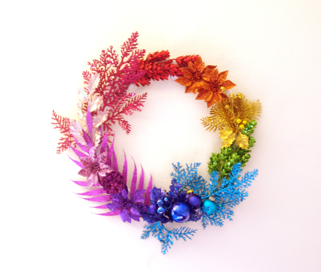 Rainbow Glitter Wreath by The Mouse Market