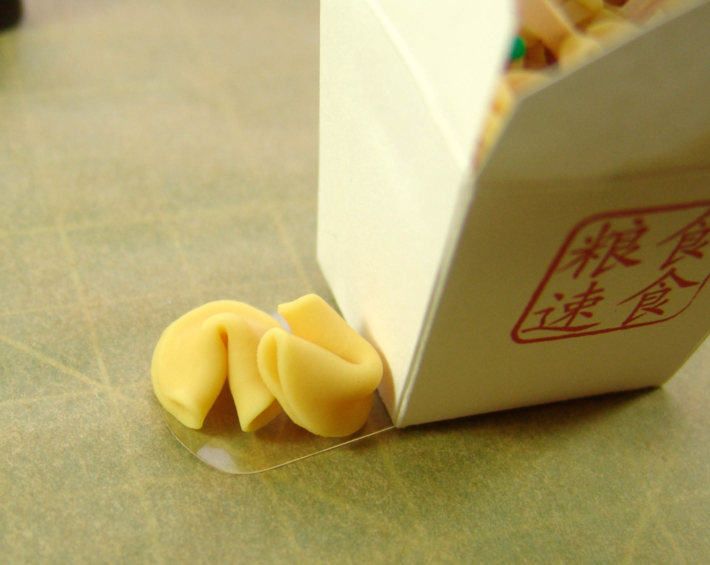 polymer clay fortune cookie