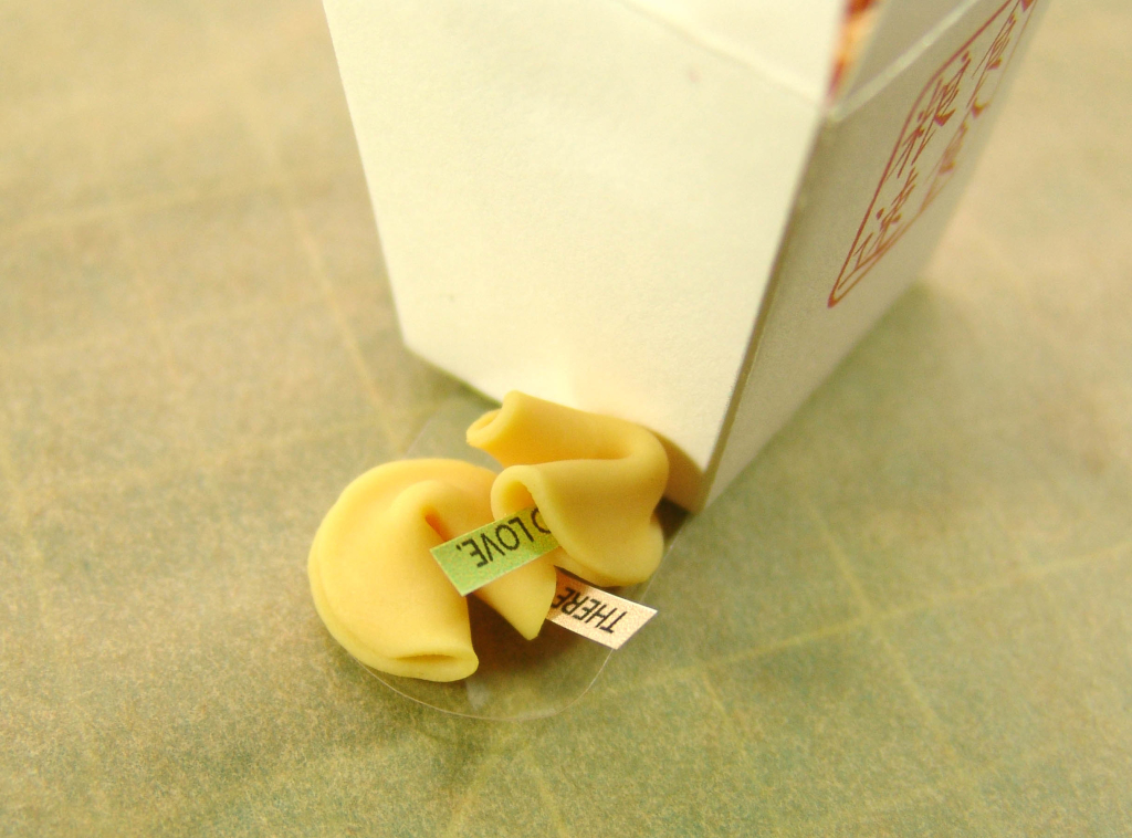 polymer clay fortune cookies