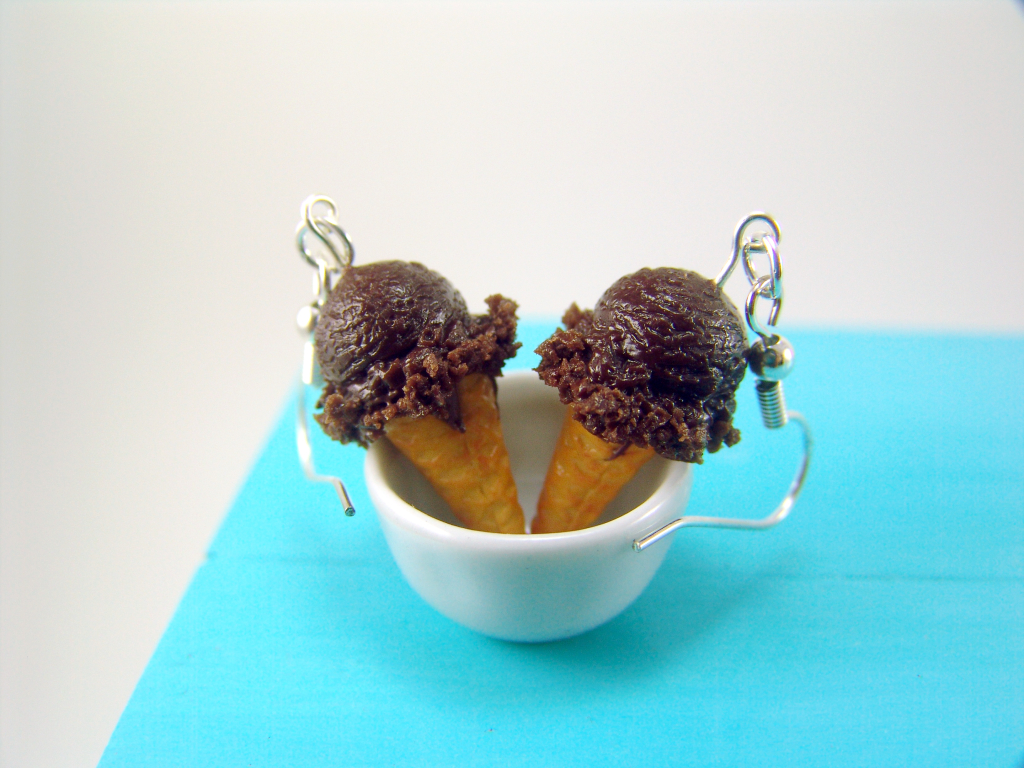 Polymer clay ice cream earrings by The Mouse Market