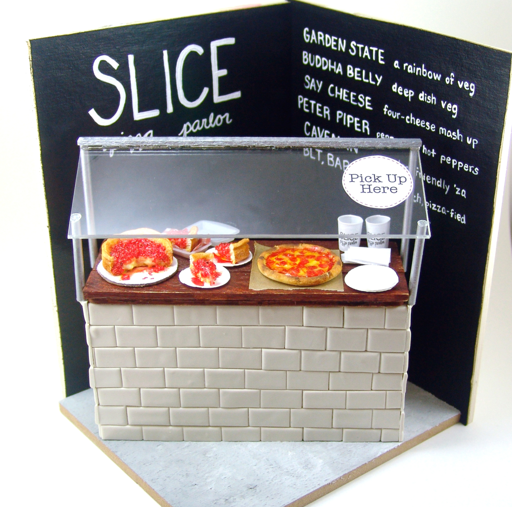 Miniature pizza parlor by The Mouse Market