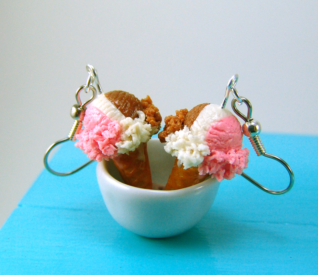 neapolitan ice cream earrings