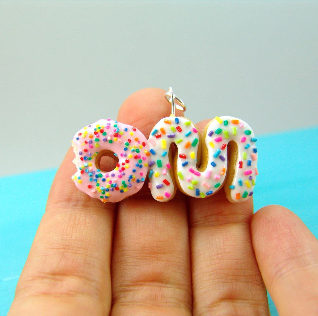 om donut miniature food charm