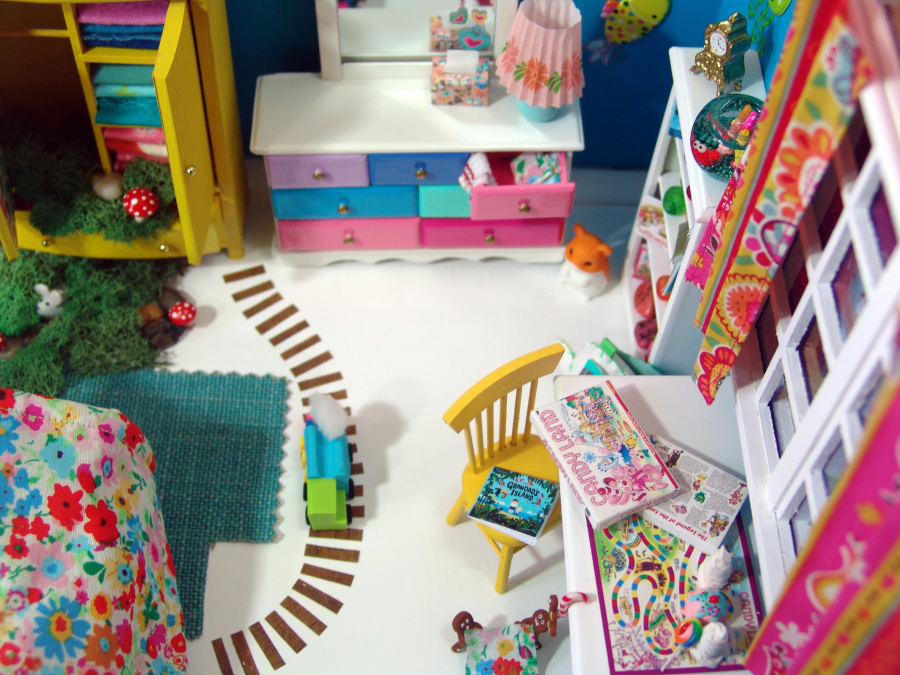 modern dollhosue bedroom by The Mouse Market